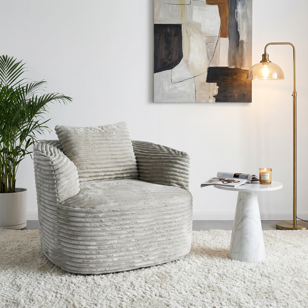 European modern simple lightweight single compression sofa vacuum compression thick corduroy sofa living room roll package pure sponge lazy sofa