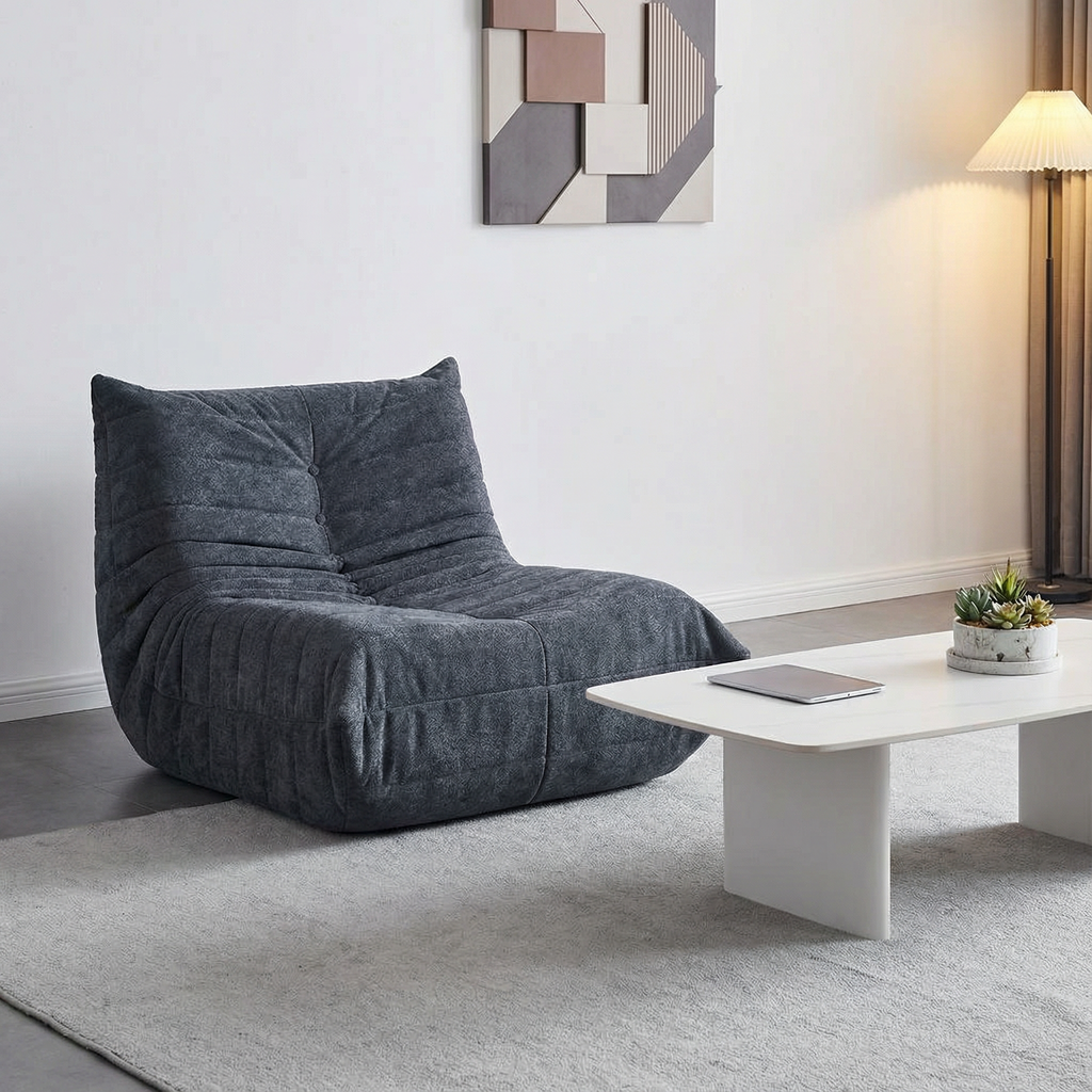 Caterpillar sofa togo dark gray living room lazy sofa reclining and sleeping single sofa balcony leisure sofa