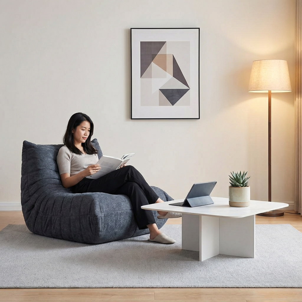 Caterpillar sofa togo dark gray living room lazy sofa reclining and sleeping single sofa balcony leisure sofa