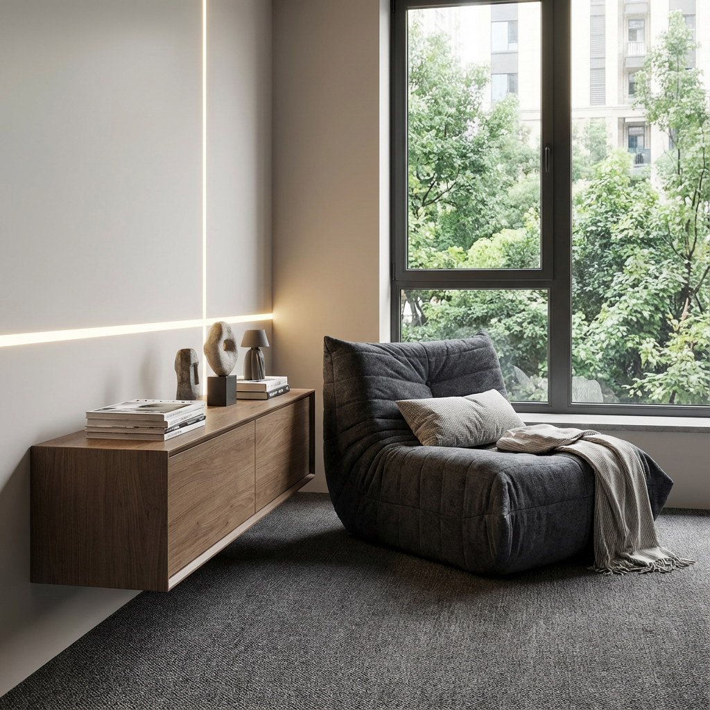 Caterpillar sofa togo dark gray living room lazy sofa reclining and sleeping single sofa balcony leisure sofa