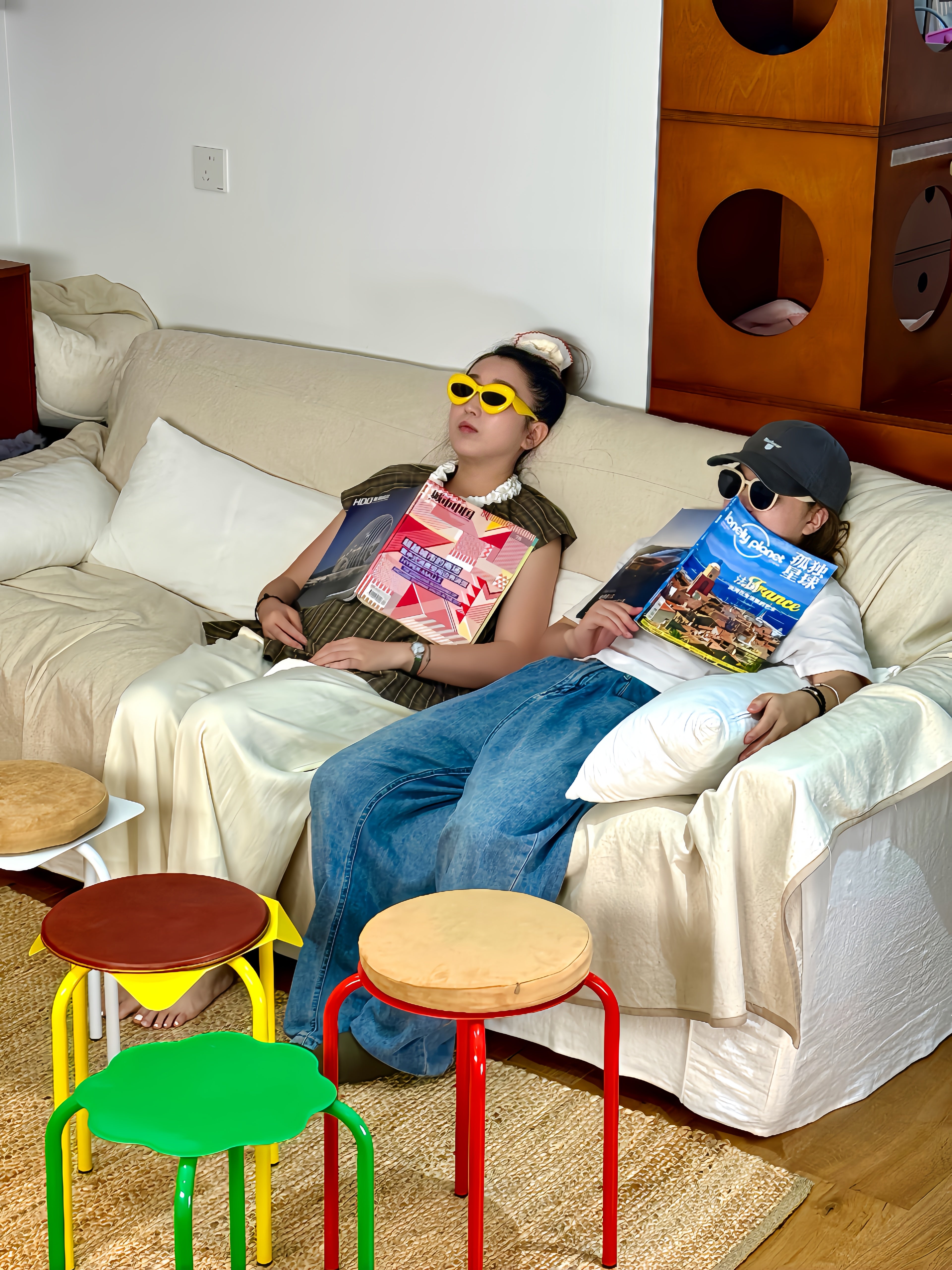 Zen House burger stool combination stool design stool leather stool Handmade stool