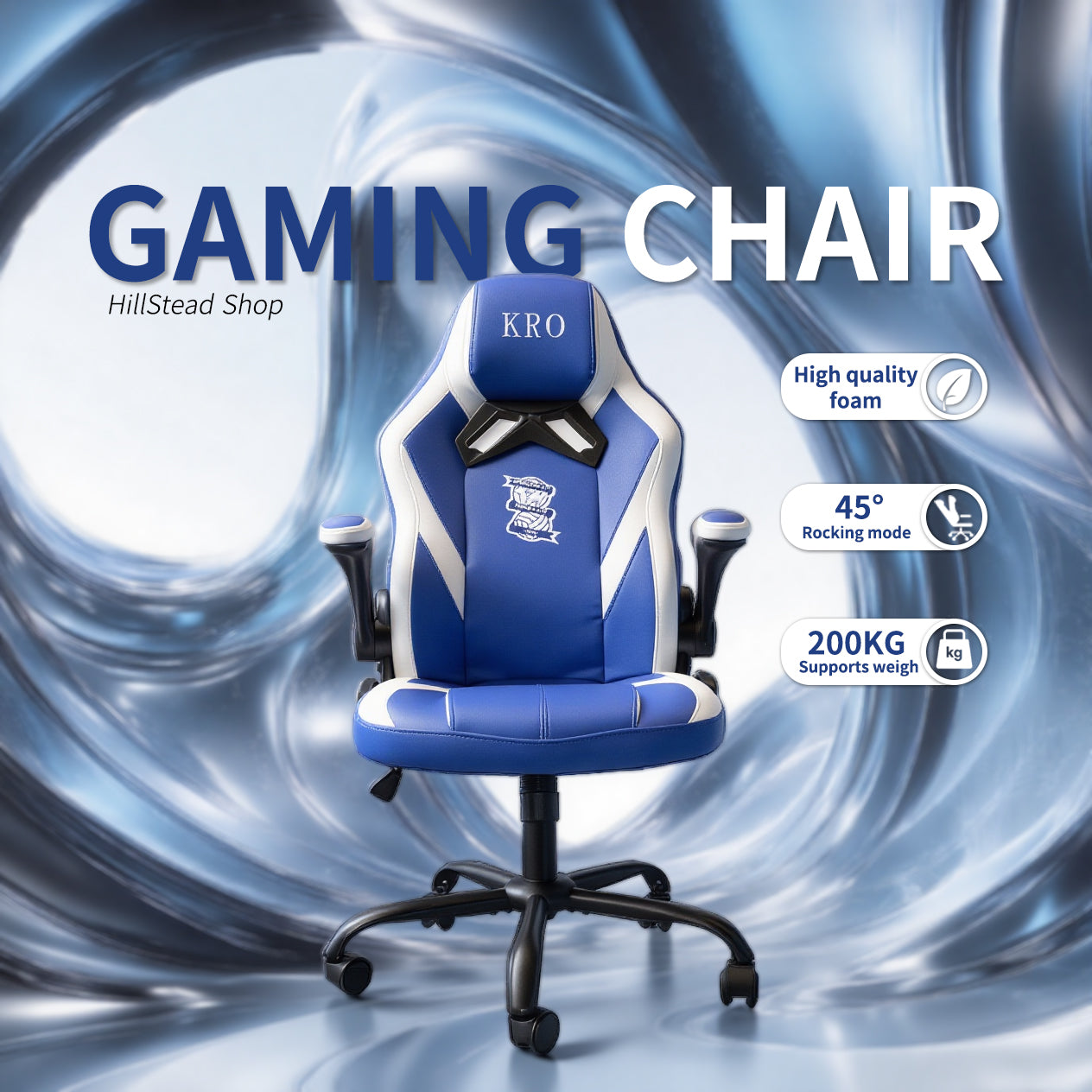 E-sports chair, home-use, height-adjustable, reclining, computer chair, ergonomic chair